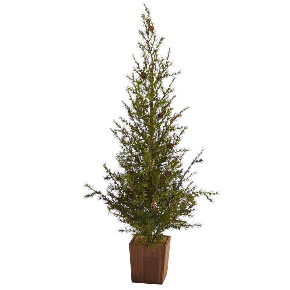 4 Foot Alpine Natural Look Christmas Tree with Pine Cones in Green