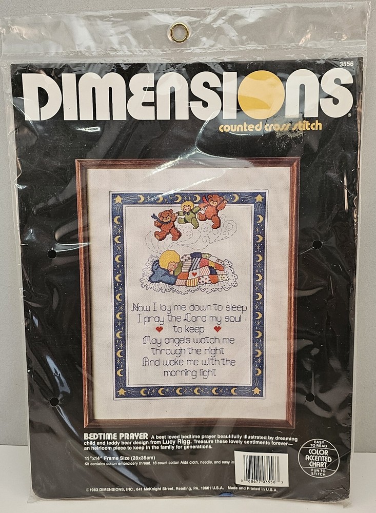 Vintage Dimensions 1983 Counted CrossStitch Kit #3556 Bedtime Prayer