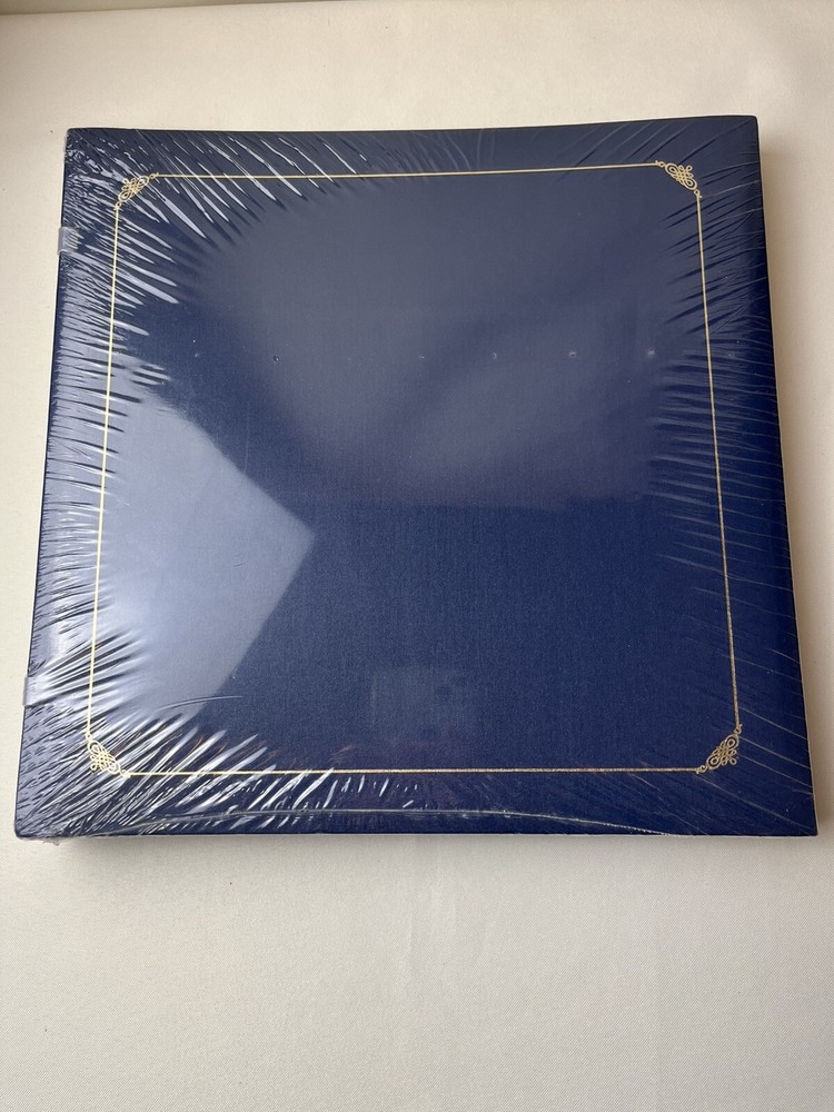 Creative Memories Navy Blue 12x12 Photo Album with Gold Trim and Sealed Spine