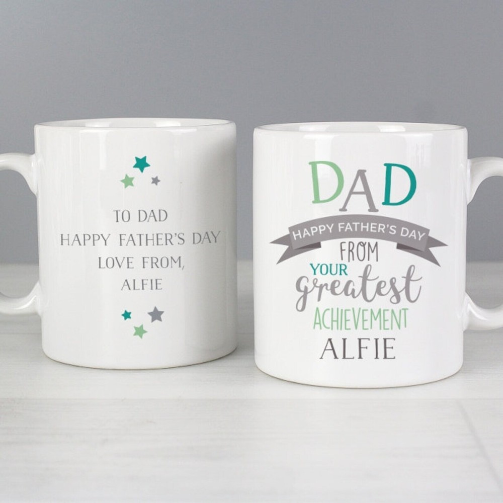 Personalised 'Dad's Greatest Achievement' Mug Happy Father's Day Father's Day
