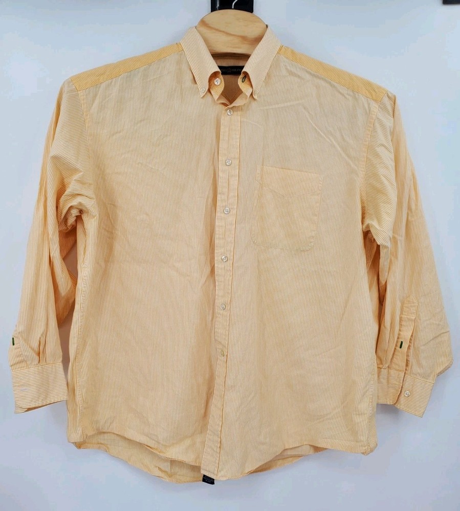 Tommy Hilfiger Vintage Yellow Button Down Shirt Men's 17 34/35 American Classics