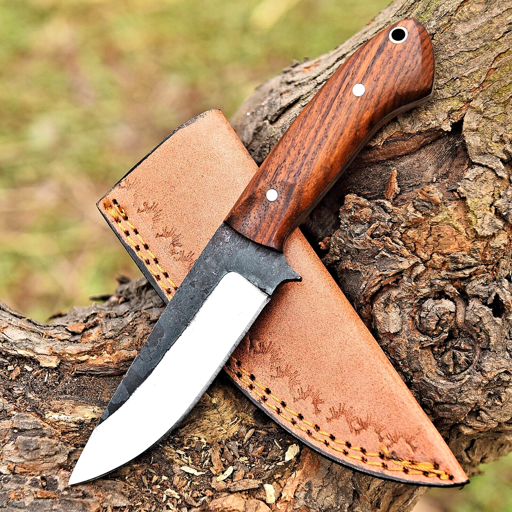 Custom Made Forged Carbon Steel Survival Hunting Knife W Leather Cover 2926