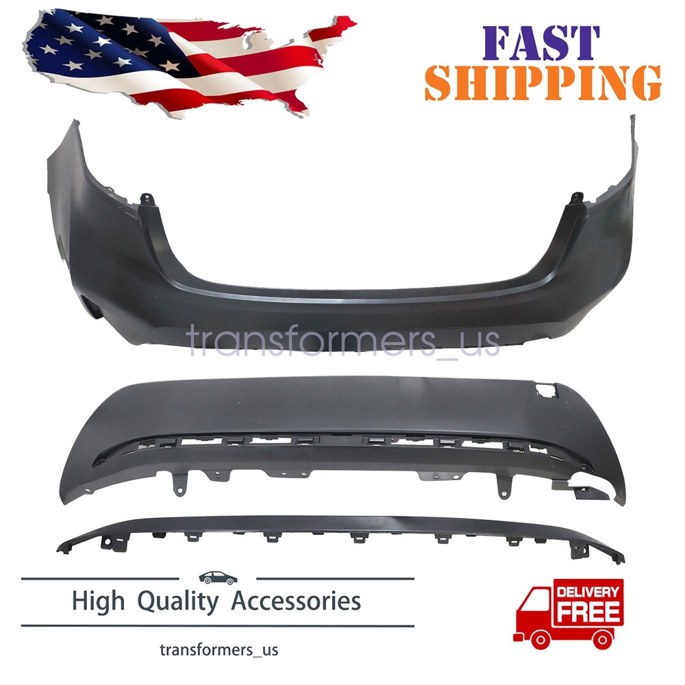 Rear Upper & Lower Bumper Cover For 2020 2021 2022 Toyota Corolla LE LXE 1.8L US