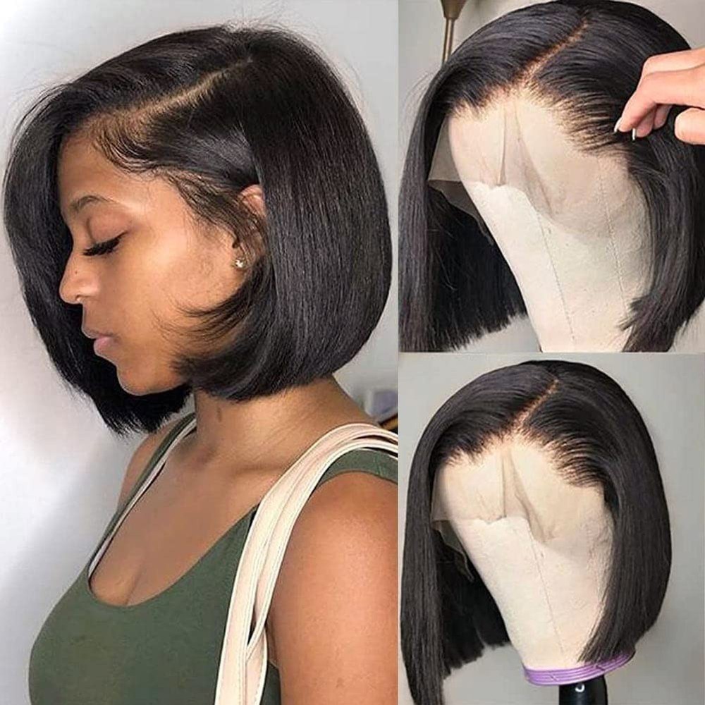 Straight Bob Wig 13x4 HD Lace Front Wig Short Bob Human Hair Wig for Black Women