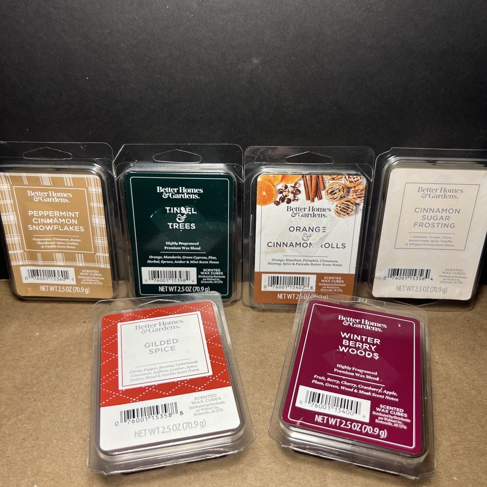 Lot Of 6 Better Homes And Garden Scented Wax Cubes Assortment