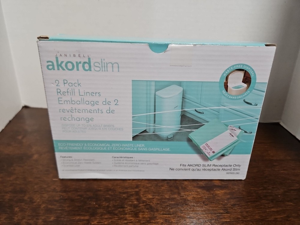 Janibell Akord Slim Refill Liners Series 280 Adult Diaper Disposal 2 Pack New