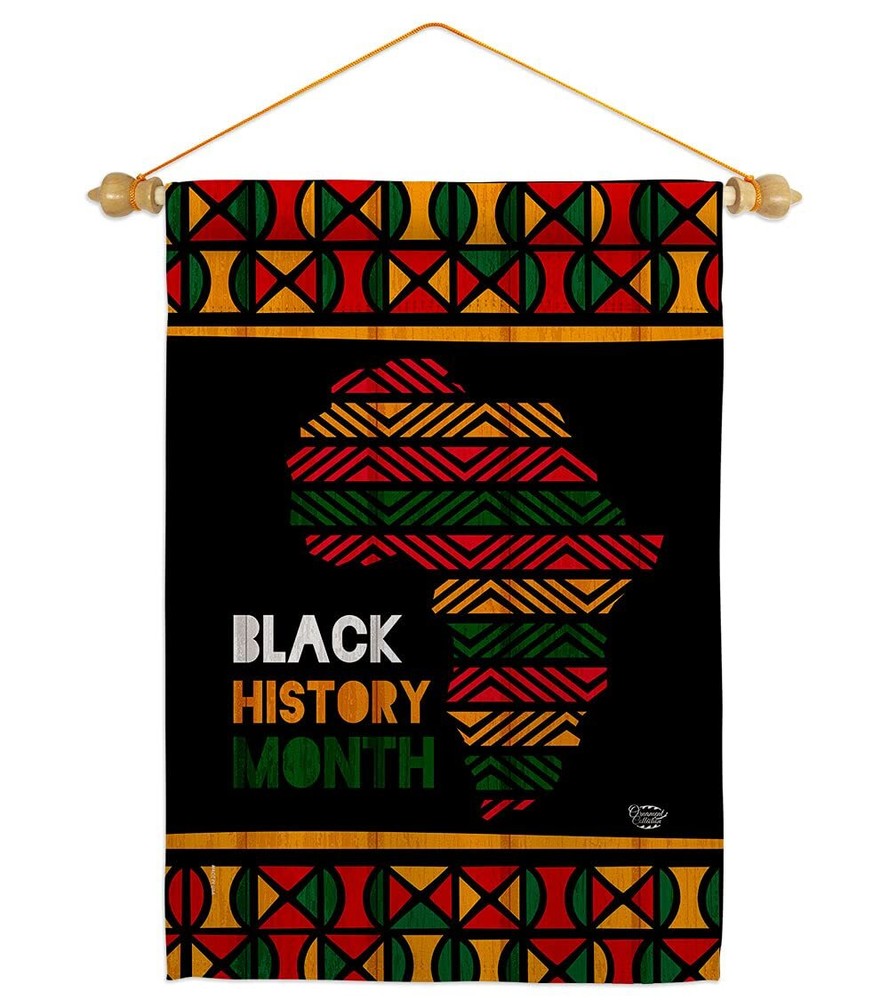 Afro Americans History Month Garden Flag Set Wood Dowel Black Lives Matter BL...