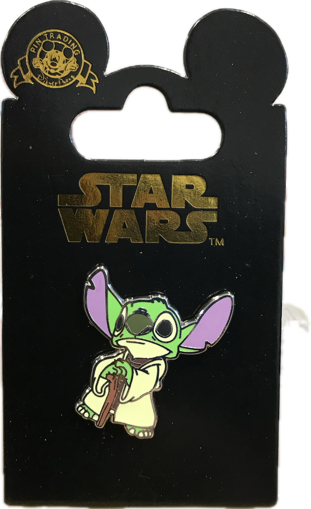 Disneyland Star Wars Trading Pin Featuring Stitch Yoda and Mandalorian