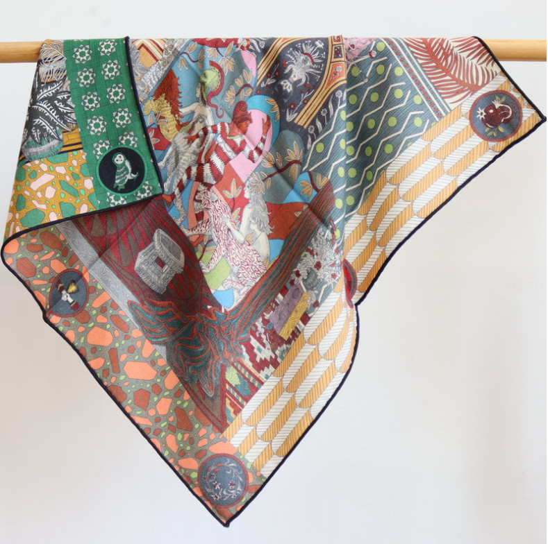 Luxury 70% Cashmere 30% Silk Double-Faced Square Shawl Scarf 65x65cm