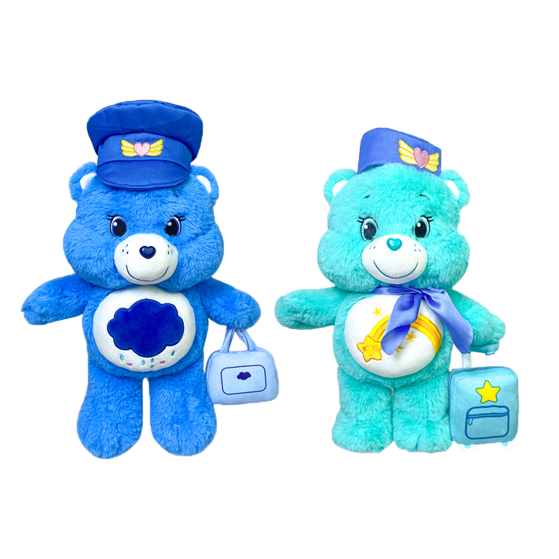13 Inch Plush Stuffed Animals 2-Pack Care Bears Aviation Captain Bear Gift Set for Kids