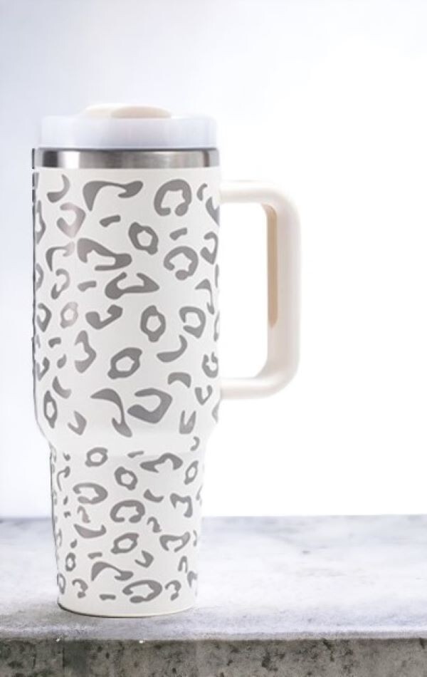 OmiOmi 40 oz tumbler with handle and lid straw, stainless steel insulated vacuum