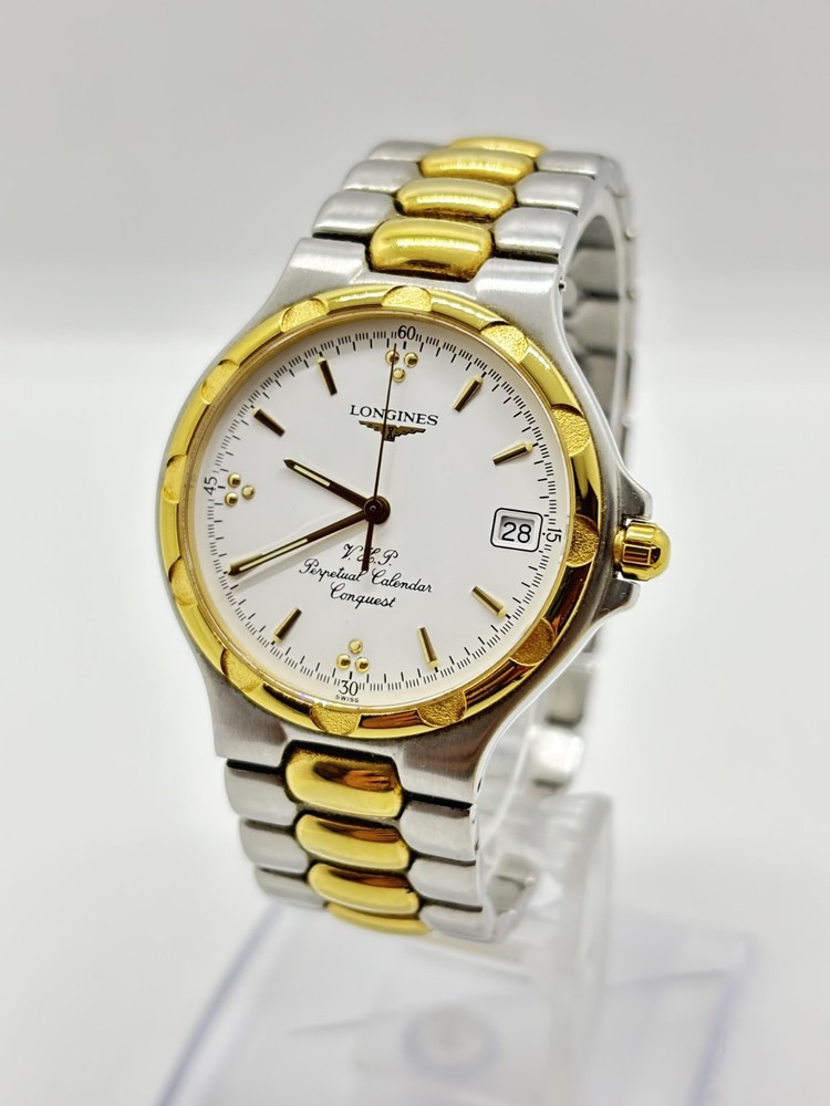 Near Mint Longines Conquest L16273 VHP Perpetual Calendar Quartz Mens Watch