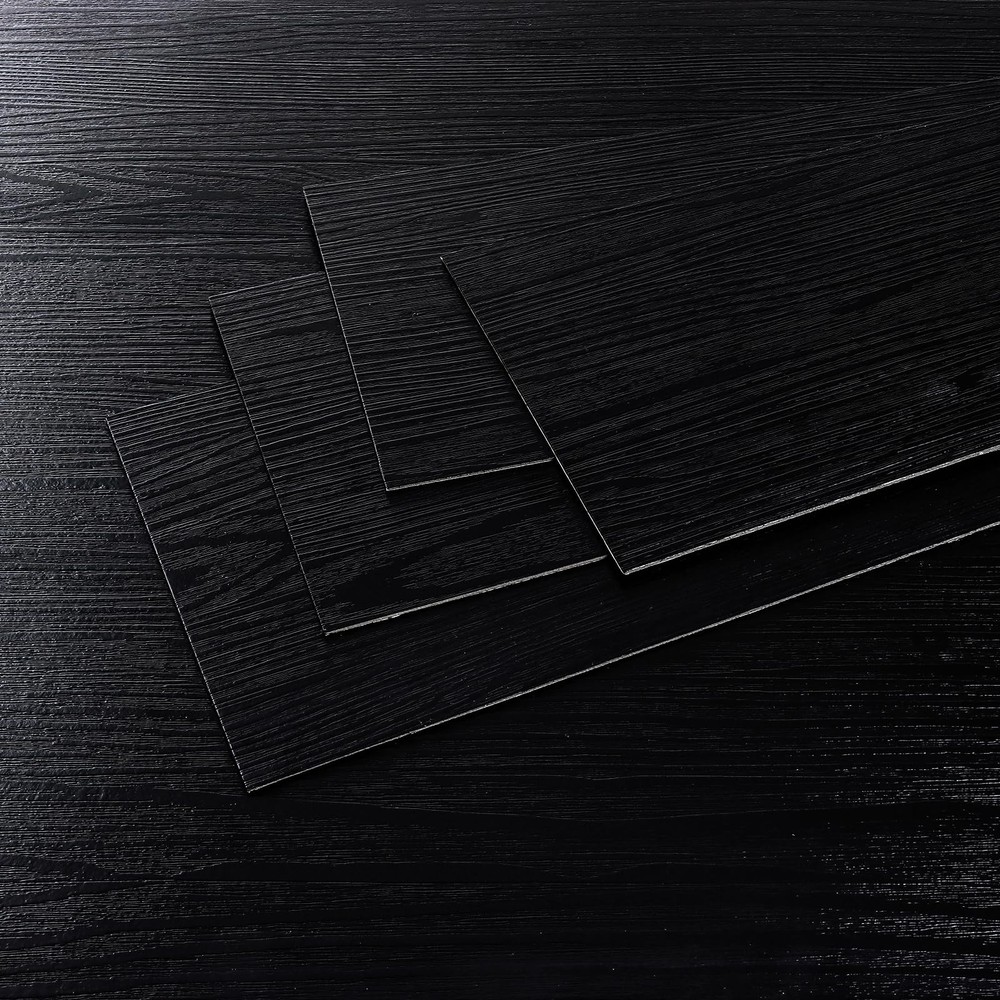 24-Pack Black Waterproof Peel and Stick Vinyl Plank Flooring Tile