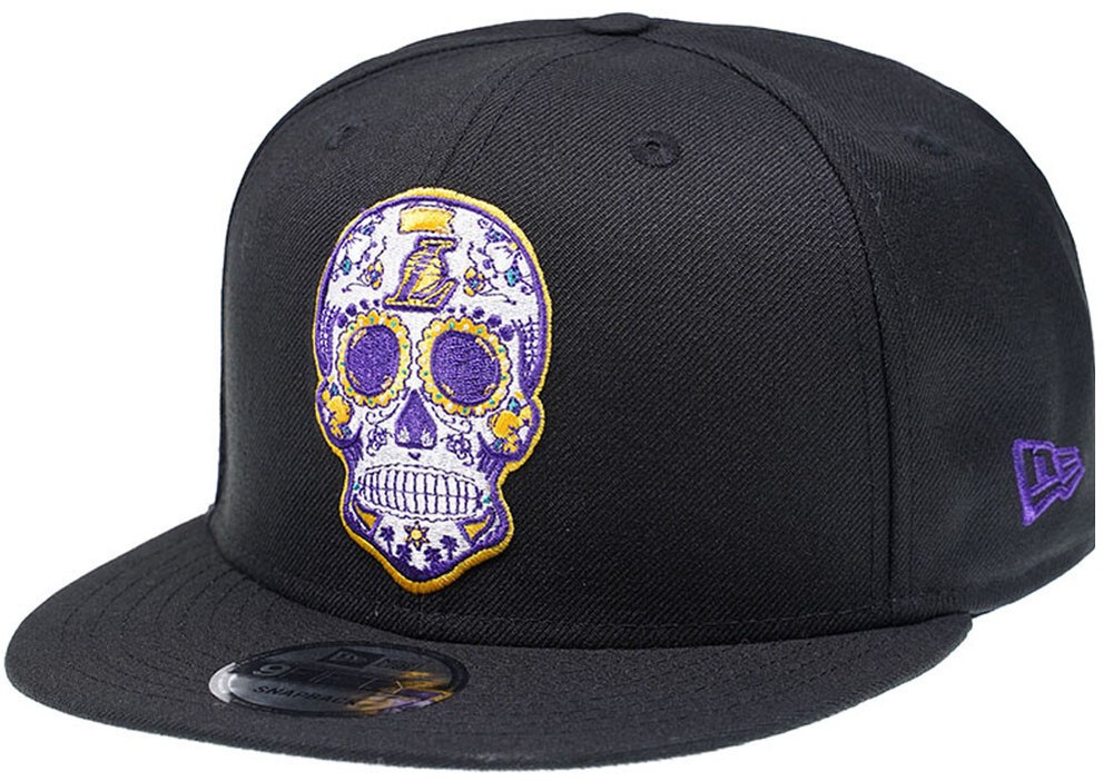 New Era Los Angeles Lakers Sugar Skull Black Snapback Cap 9Fifty OSFA Limited