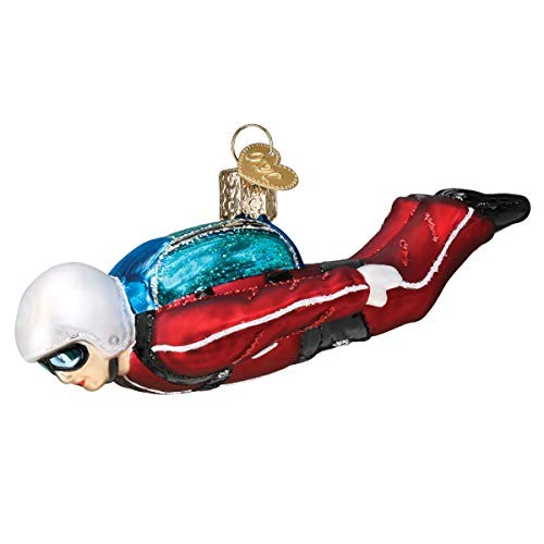 Old World Christmas Skydiver Glass Ornament FREE BOX 24200 New