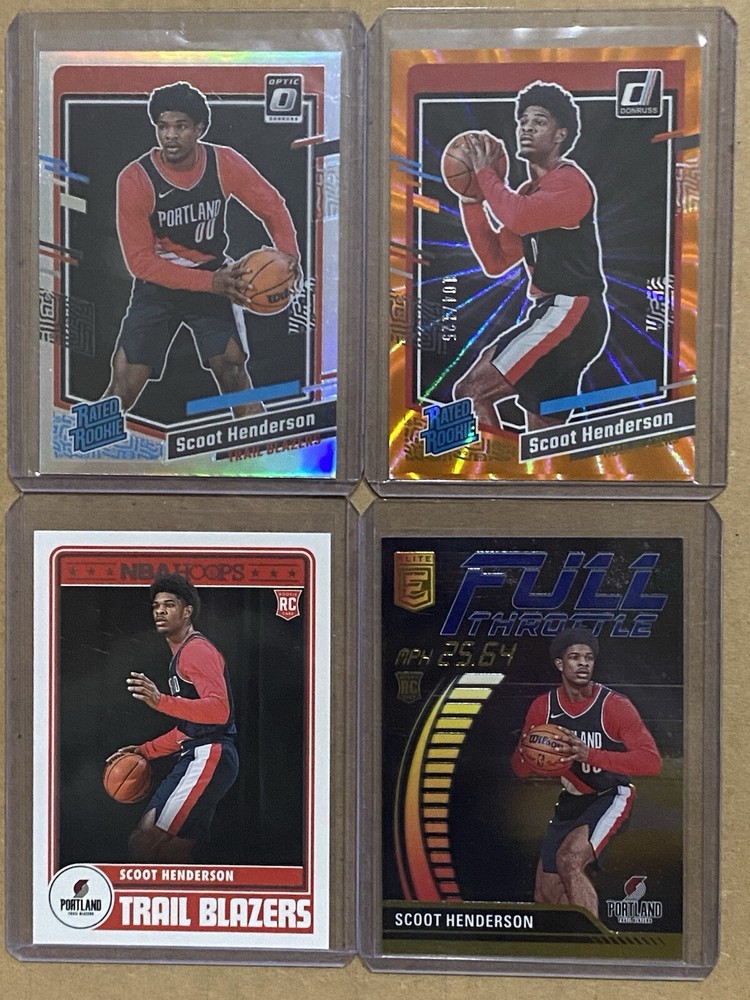 Scoot Henderson Rookie Lot X4 Full Throttle Donruss Optic Holo 125