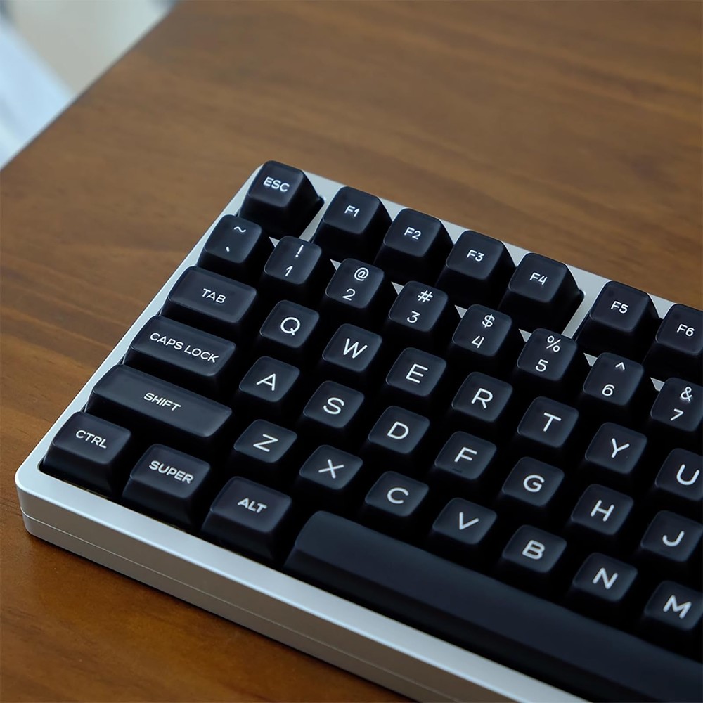 142 Keys SA Keycaps Black Doubleshot Translucent Keycaps Fit for 61/64/87/104...
