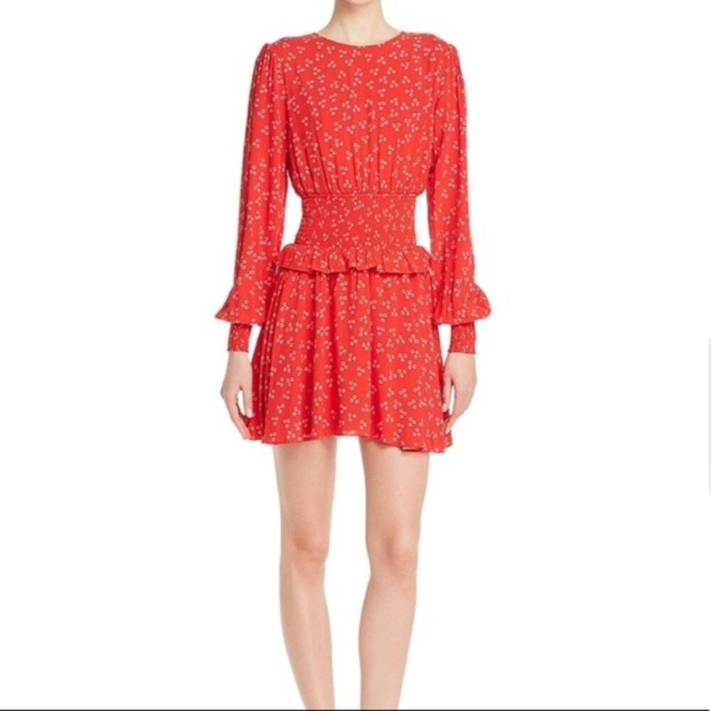 Floral Long Sleeve Flippy Dress Ditsy Print Blouse Size XL