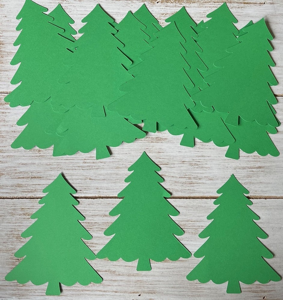 Green  Fir Tree Cut outs Christmas tree  Holiday decorations Tree die cuts
