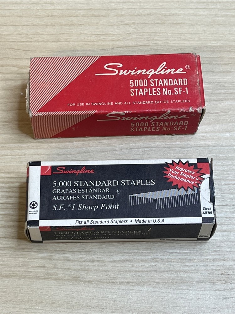 Swingline SF-1 Staples 5000 Standard 2 Packs Vintage Nearly Complete