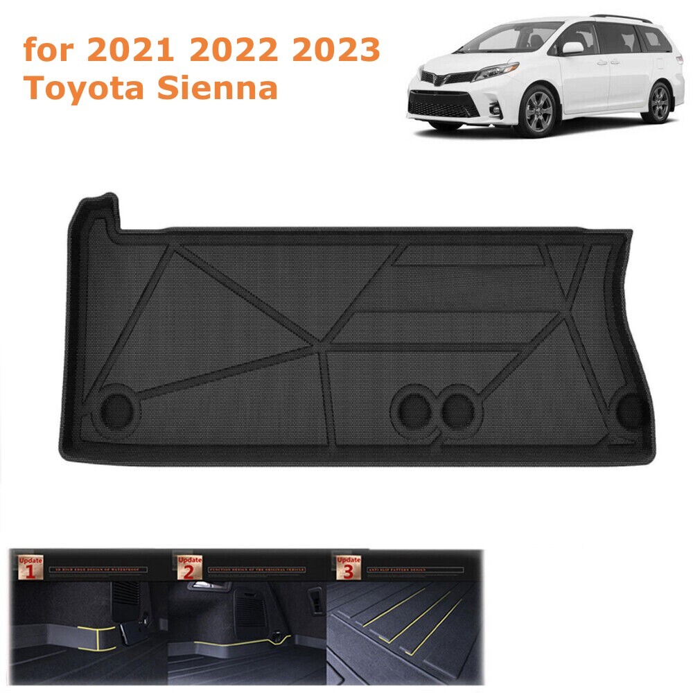 2021-2025 Toyota Sienna Rear Trunk Tray Cargo Liner Mat in Black