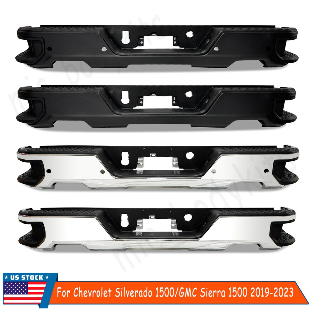 For 2019-2023 Chevy Silverado 1500 GMC Sierra Rear Bumper Assembly Dual Exhaust