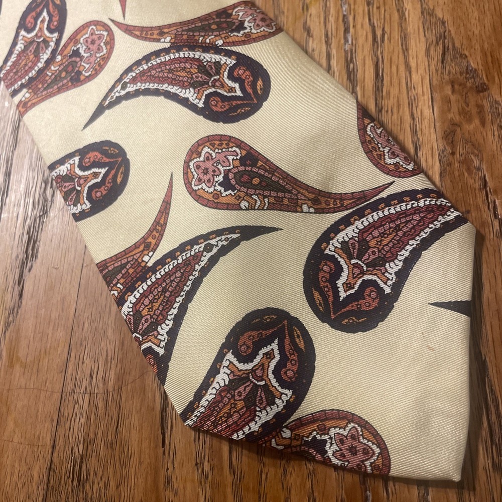 Vintage EUC Robert Talbott For Gaede’s Silk Paisley Tie Necktie USA Hand Sewn