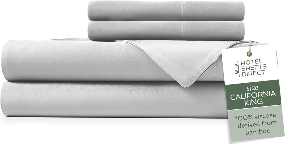 4-Piece California King Bamboo Viscose Bed Sheet Set