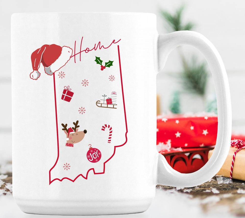Indiana Christmas Mug - Perfect Xmas Gift for Indiana Pride
