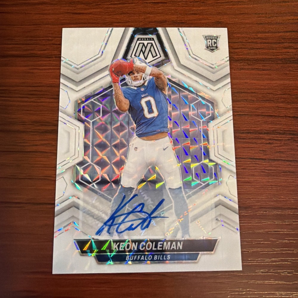 2024 Panini Mosaic Keon Coleman White Mosaic Rookie Auto RC #333 Bills SP