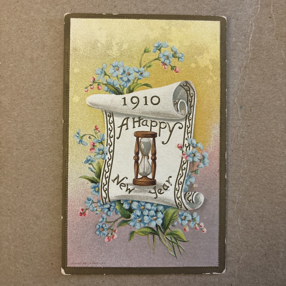 Antique postcard 1910 A Happy New Year
