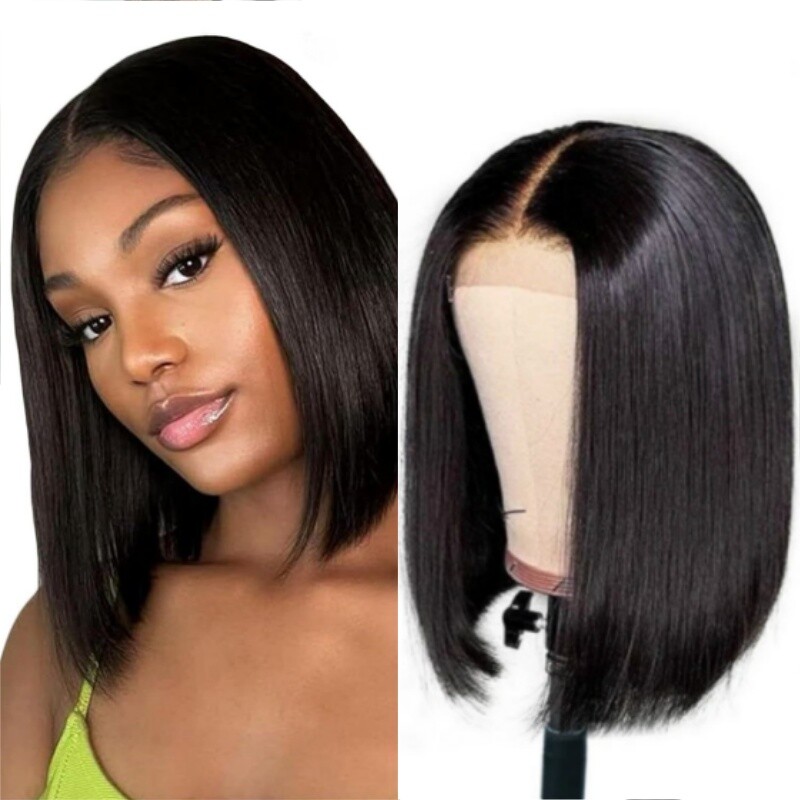 12-Inch Straight Synthetic Lace Wig for Women Medium Length