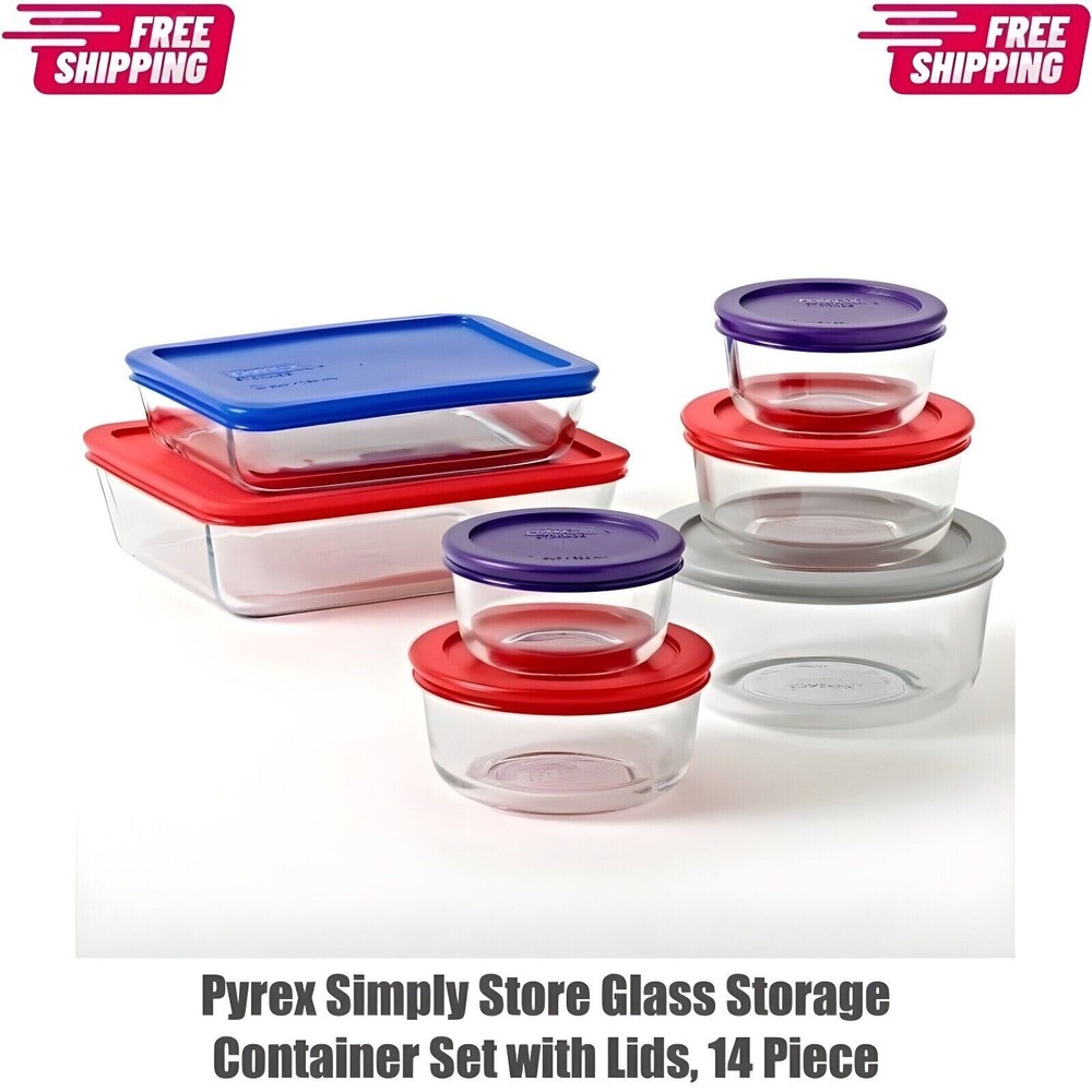 Pyrex 14-Piece Simply Store Glass Container Set with Lids