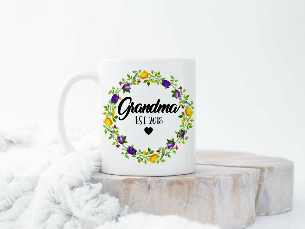 Custom New Grandma Mug Grandmother Gift Christmas Gifts For Grandma Est 2018