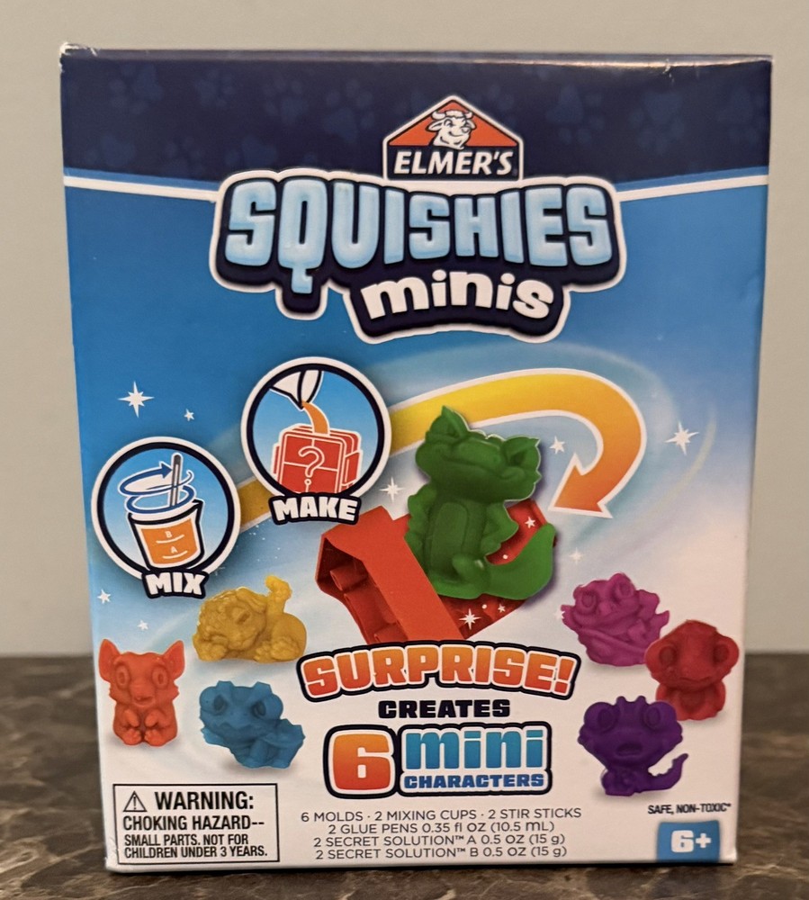 Elmer's Squishies Minis Make Your Own Squishies Kit, Creates 6 Characters 2 Kits