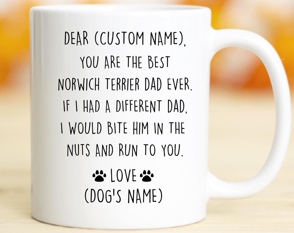 Norwich Terrier Dad Gift for Birthday Christmas Valentines Day