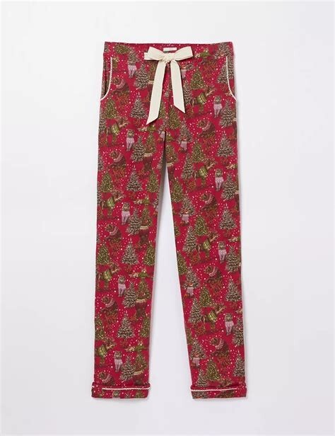 Women's Fat Face Eva Bobbi Bear Pyjama Bottoms UK 10 Christmas Pjs New