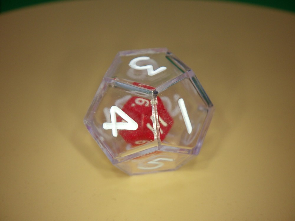 Double D12 - Small 12 in Large Twelve Die - Clear RPG Tabletop Gaming Roleplay-image