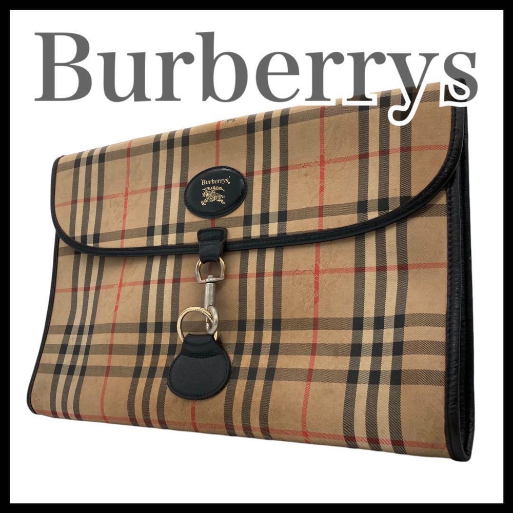 Burberrys Second Bag Nova Check Canvas Leather