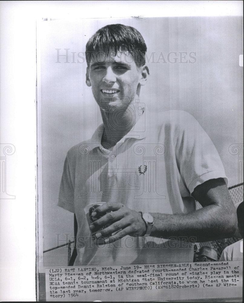 1964 Press Photo NCAA Tennis Player Marty Riessen - dfpb30851