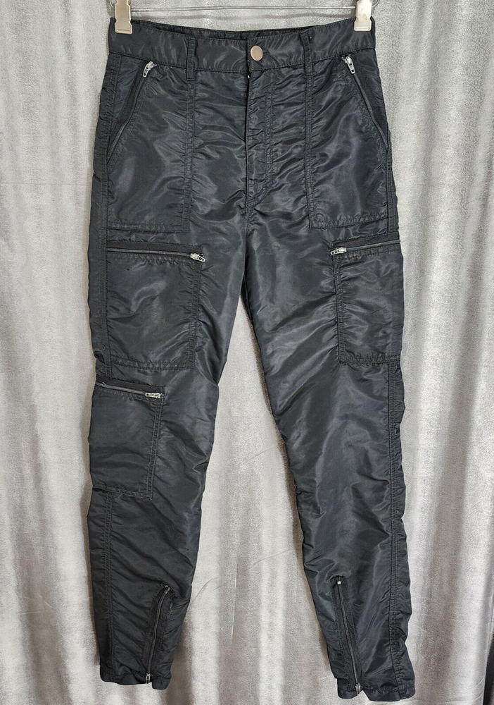 80's Bugle Boys USA Size 14Y-W27/L28  BLK Countdown Breakdance Zipper Pants