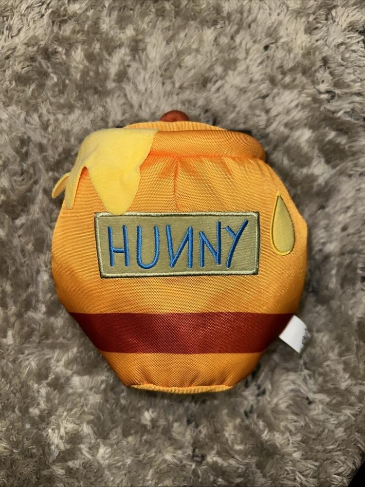 NEW Disney Hunny Pot Winnie The Pooh Dog Toy Canvas Squeaker 7”