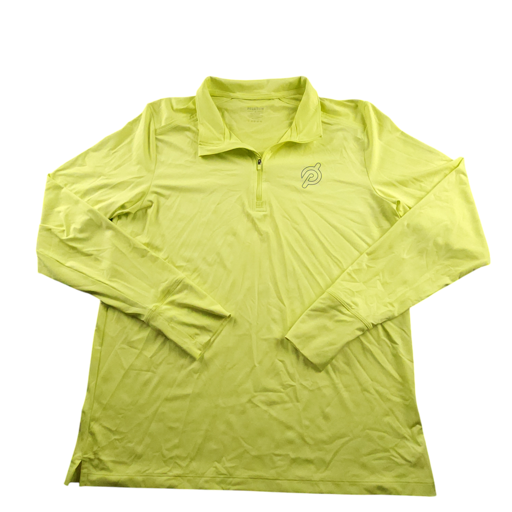 Peloton Tech Jersey M Mens Warm Up Quarter Zip Pullover Mock Neck Thumb Holes