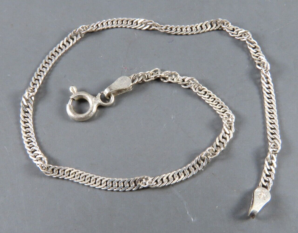 IBB STERLING SILVER ITALY Twisted Curb Cuban Chain Bracelet 7.5