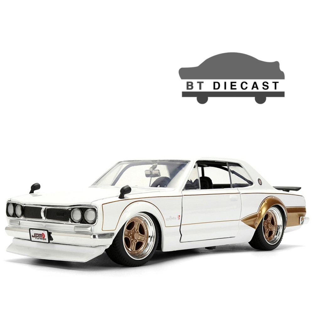 JADA JDM TUNERS 1971 NISSAN SKYLINE 2000GT-R 1/24 DIECAST MODEL CAR WHITE 37021