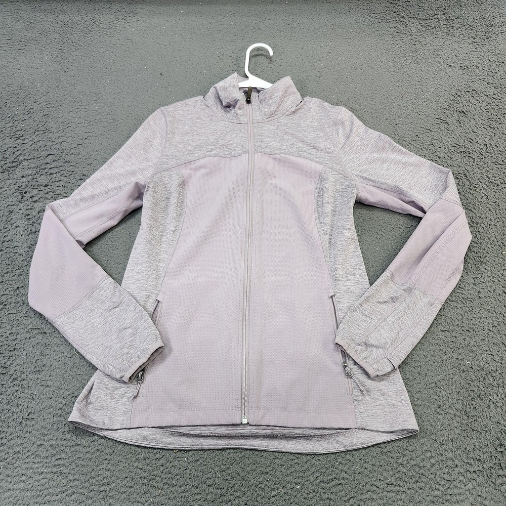 Columbia Jacket Womens Medium Purple Full Zip Softshell Thumbholes Hiking