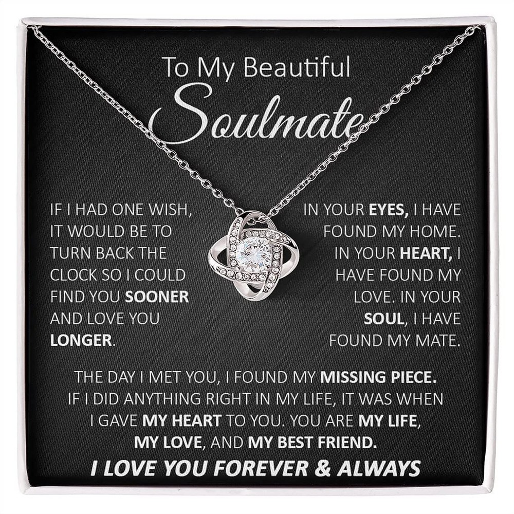 To My Soulmate Necklace For Women, To My Wife Necklace From Husband, Love Kno...