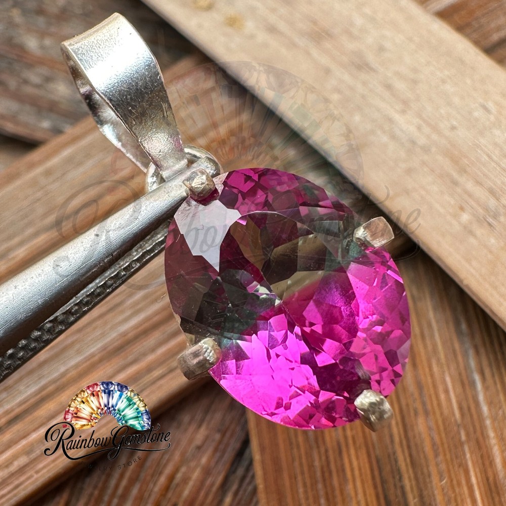 Natural Certified Bi-Pitambari Sapphire 14.45 Ct Gemstone 925 Silver Pendant