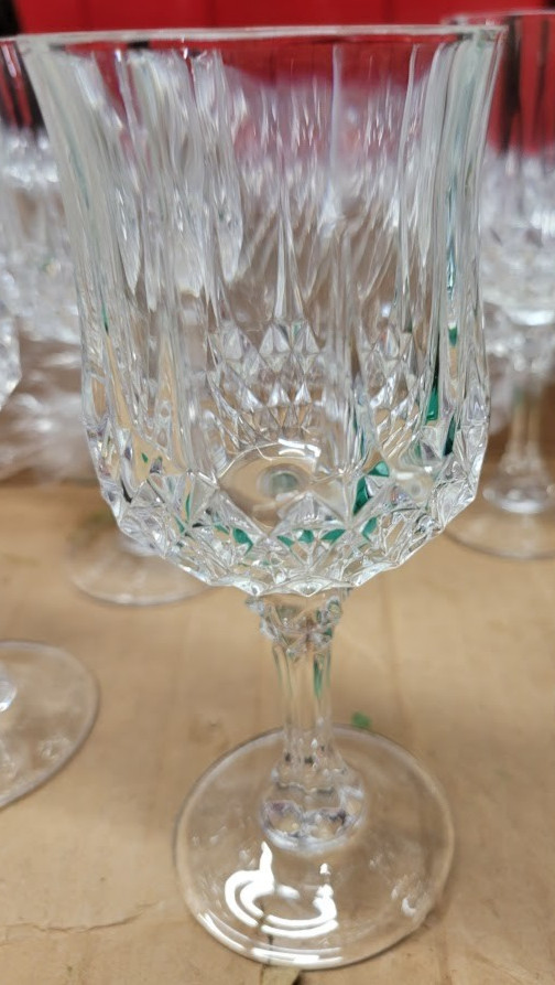 Vintage Cristal d'Arques Longchamp Set of 7 Crystal Wine Glass 5.75”