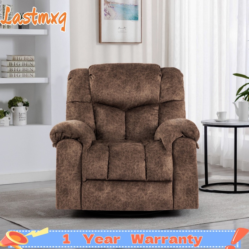Swivel and Rocking Recliner Chair with Massage and Heating Bonded Leather Sofa